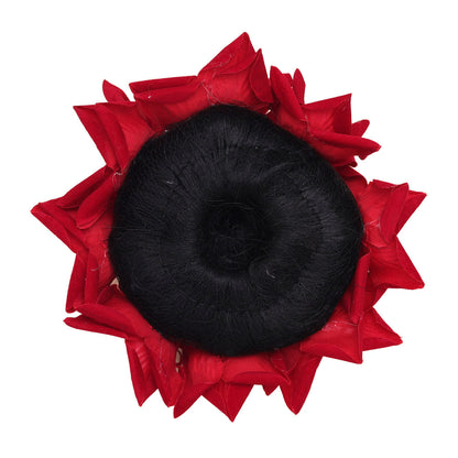 Red Color Rose Floral Hair Juda//Bun (HRP195RED)