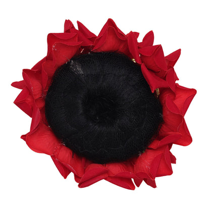 Red Color Rose Floral Hair Juda//Bun (HRP196RED)