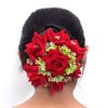 Red Color Rose Floral Hair Juda//Bun (HRP199RED)
