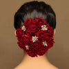 Maroon Color Rose Flower Hair juda//Bun (HRP212MRN)