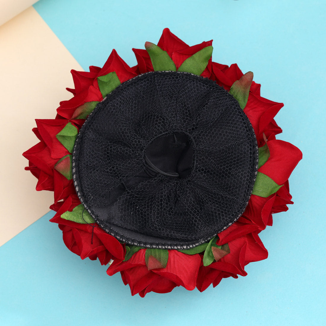 Maroon Color Rose Flower Hair juda//Bun (HRP212MRN)