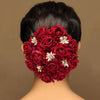 Maroon Color Rose Flower Hair juda//Bun (HRP213MRN)