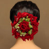 Maroon Color Rose Flower Hair juda//Bun (HRP214MRN)