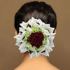 Purple & White Color Rose Flower Hair juda//Bun (HRP214PRPWHT)