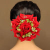 Red Color Rose Flower Hair juda//Bun (HRP214RED)