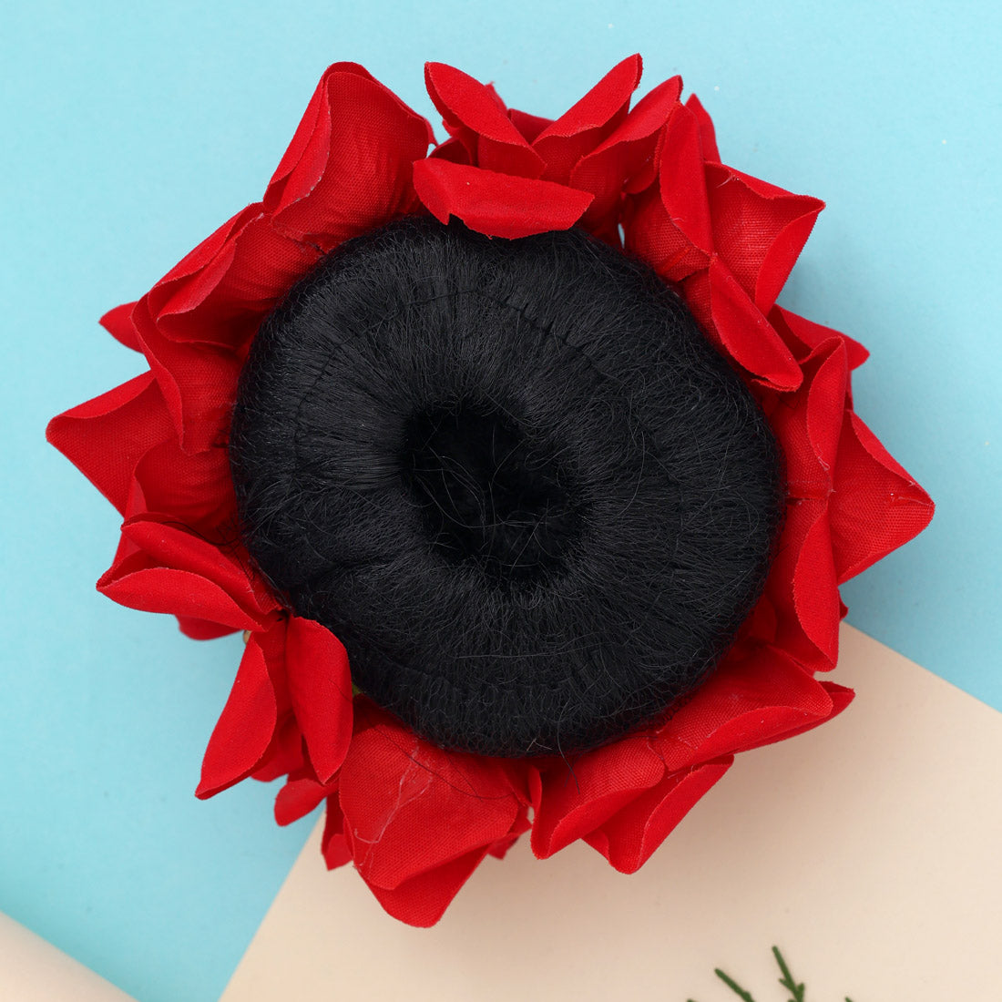 Red Color Rose Flower Hair juda//Bun (HRP214RED)