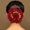 Maroon Color Rose Flower Hair juda//Bun (HRP215MRN)