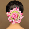 Pink Color Rose Flower Hair juda//Bun (HRP215PNK)