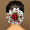 Rani Color Rose Flower Hair juda//Bun (HRP215RNIWHT)