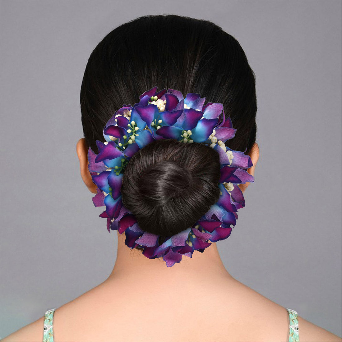 Purple Color Rose Flower Gajra For Women Hair Pin (HRP216PRP)