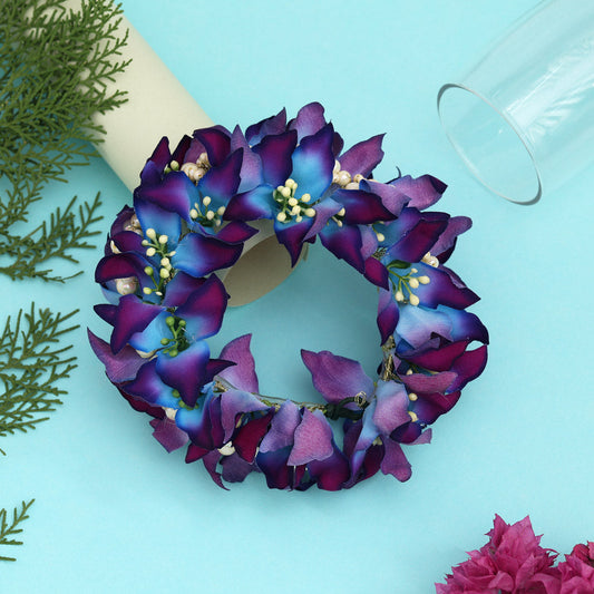 Purple Color Rose Flower Gajra For Women Hair Pin (HRP216PRP)
