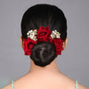 Maroon Color Rose Flower Gajra For Women Hair Pin (HRP218MRN)