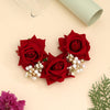 Maroon Color Rose Flower Gajra For Women Hair Pin (HRP218MRN)