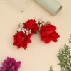 Red Color Rose Flower Gajra For Women Hair Pin (HRP218RED)