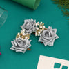 Silver Color Rose Flower Gajra For Women Hair Pin (HRP218SLV)