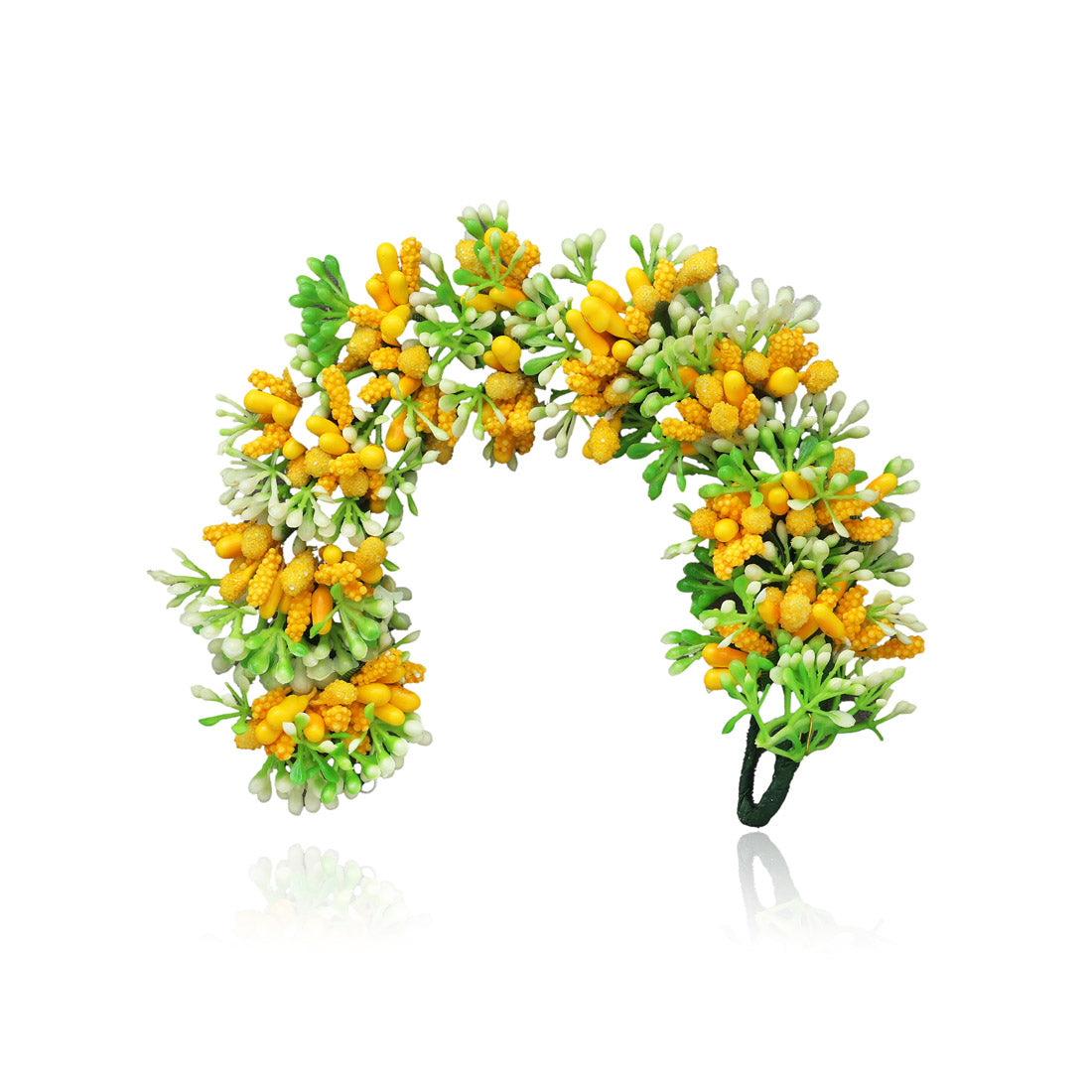 Yellow Color Flower Gajra For Women Hair Pin (HRP221YLW)