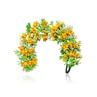 Yellow Color Flower Gajra For Women Hair Pin (HRP221YLW)