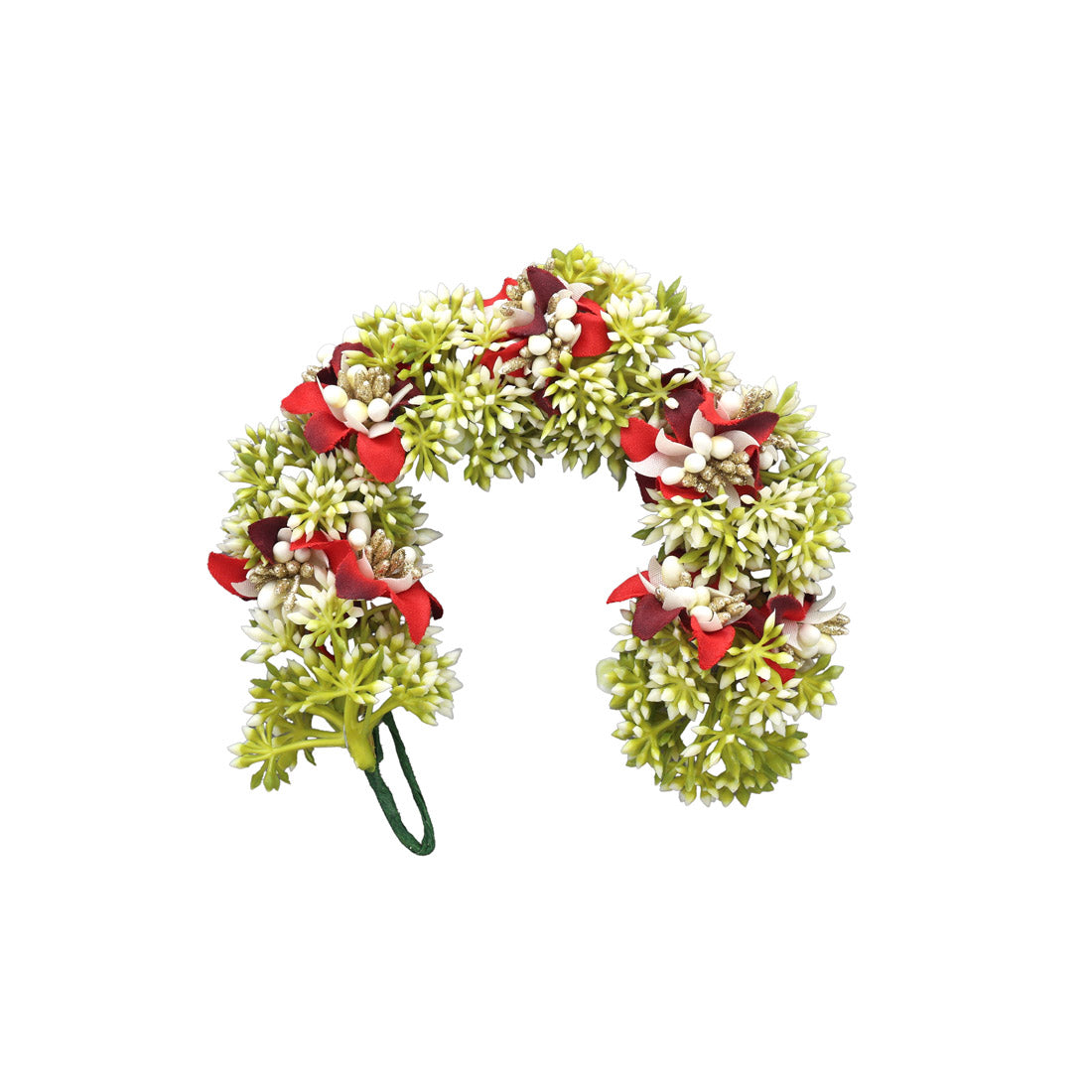 Red Color Flower Gajra For Women Hair Pin (HRP222RED)