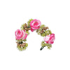 Pink Color Rose Flower Gajra For Women Hair Pin (HRP223PNK)