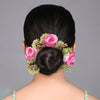 Pink Color Rose Flower Gajra For Women Hair Pin (HRP223PNK)