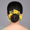 Yellow Color Rose Flower Gajra For Women Hair Pin (HRP223YLW)