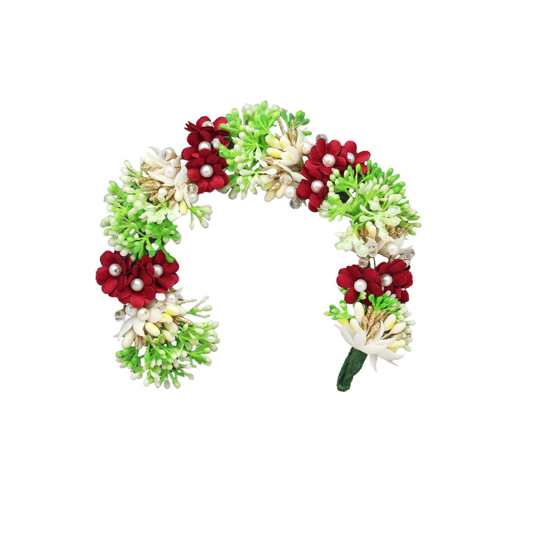 Maroon Color Flower Gajra For Women Hair Pin (HRP224MRN)