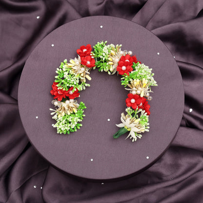 Red Color Flower Gajra For Women Hair Pin (HRP224RED)