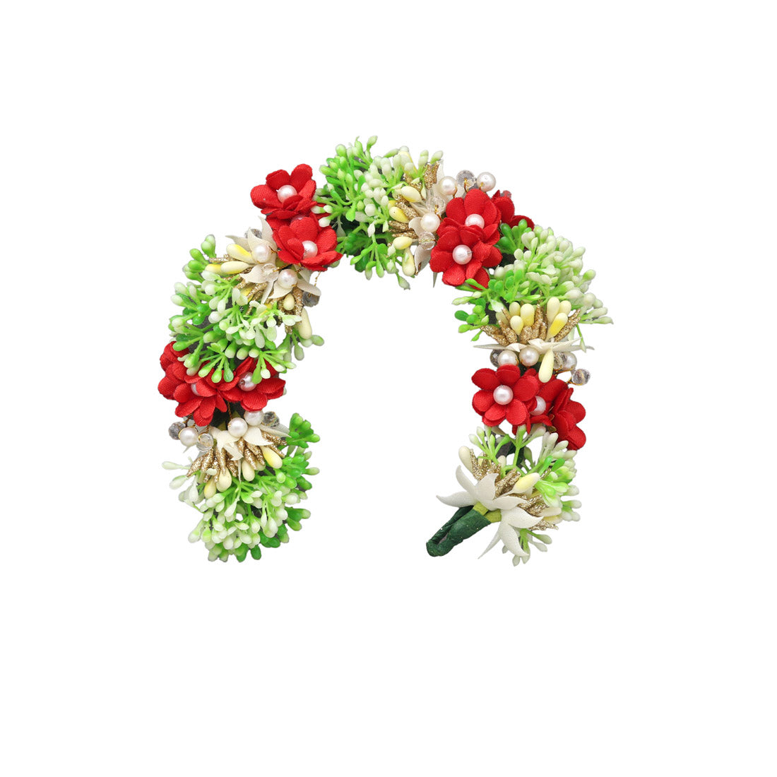 Red Color Flower Gajra For Women Hair Pin (HRP224RED)