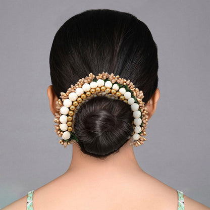 Gold Color Flower Gajra For Women Hair Pin (HRP225GLD)