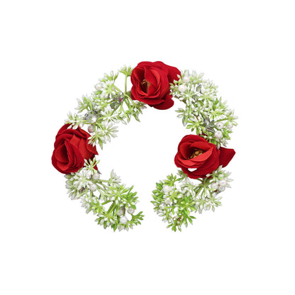 Red Color Rose Flower Gajra For Women Hair Pin (HRP227RED)