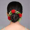 Red Color Rose Flower Gajra For Women Hair Pin (HRP228RED)