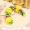 Yellow Color Rose Flower Gajra For Women Hair Pin (HRP228YLW)