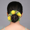 Yellow Color Rose Flower Gajra For Women Hair Pin (HRP228YLW)