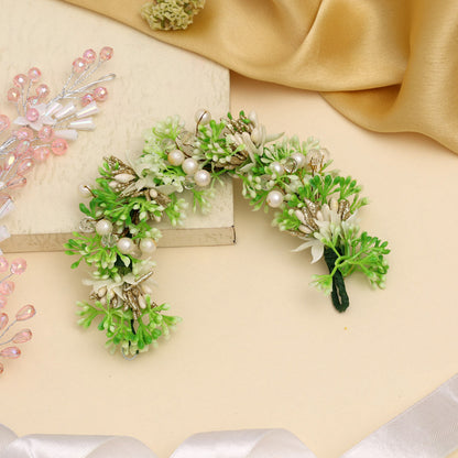 Green Color Flower Gajra For Women Hair Pin (HRP231GRN)