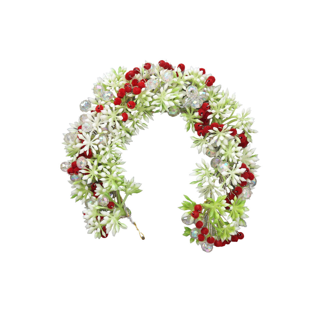 Red Color Flower Gajra For Women Hair Pin (HRP233RED)