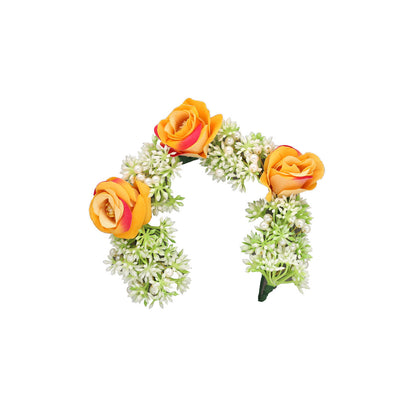 Mustred Yellow Color Flower Gajra For Women Hair Pin (HRP263MYLW)