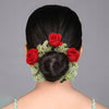 Red Color Flower Gajra For Women Hair Pin (HRP263RED)