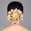 Peach Color Rose Flower Hair juda//Bun (HRP270PCH)