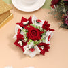 Maroon & White Color Rose Flower Hair juda//Bun (HRP271MRNWHT)