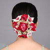 Rani & White Color Rose Flower Hair juda//Bun (HRP273RNIWHT)