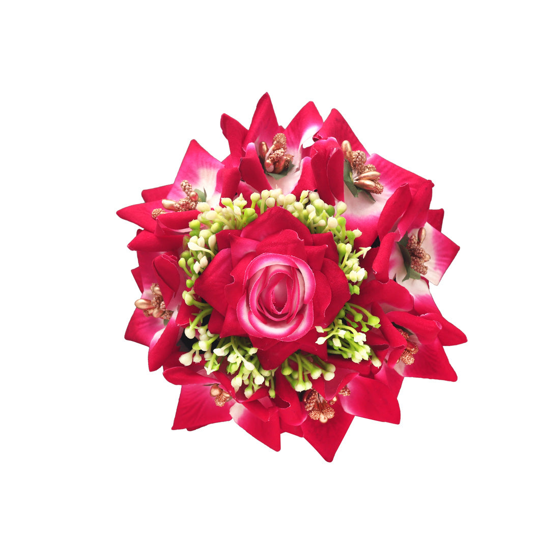 Rani Color Rose Flower Hair Juda//Bun For Traditional Hairstyles