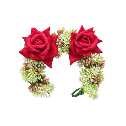 Rani Color Flower Gajra For Women Hair Pin Festive Ready Style