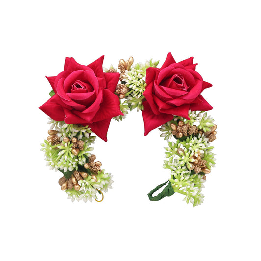 Rani Color Flower Gajra For Women Hair Pin Festive Ready Style