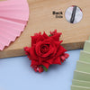 Red Color 12 Pieces Of Rose Floral Hair Pin (HRPCMB249)