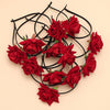 Maroon Color 12 Pieces Of Rose Floral Hair Band (HRPCMB253)