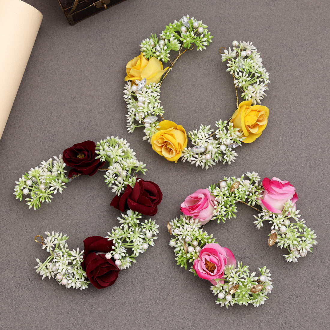 Multi Color 3 Pieces Of Hair Brooch (HRPCMB269)