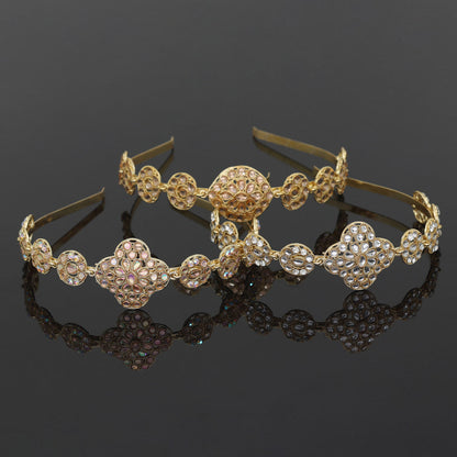 Gold & White Color 3 Pieces Of Hair Band (HRPCMB272)