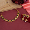 Green Color Gold Plated Necklace Set (KBSN1187GRN)