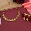 White Color Gold Plated Necklace Set (KBSN1187WHT)