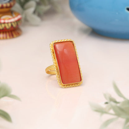 Brown Color Monalisa Stone Finger Ring
